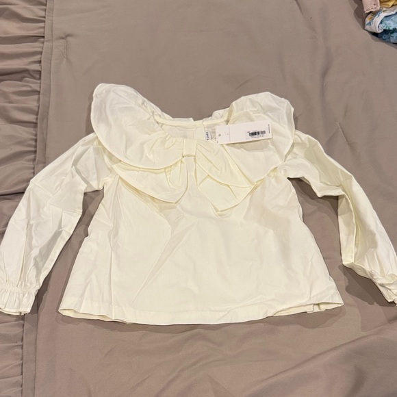 Janie and Jack Cream Blouse with Ruffled Collar - Picture 1 of 1